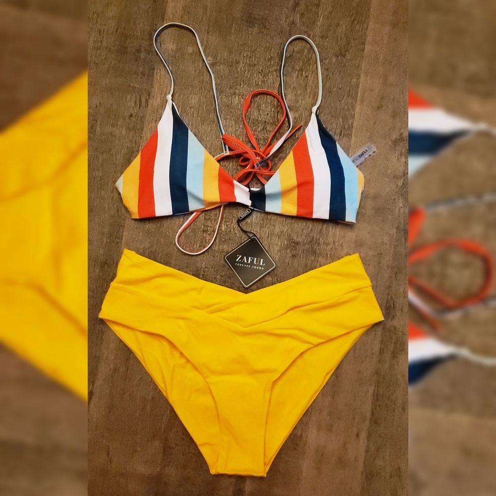 ZAFUL Striped Bikini Set